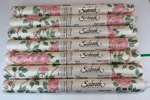Vtg Seabrook Designs Wallpaper 7 Rolls 55.4 Sq. Ft Ea. Floral Pink Roses Pt 240 - Picture 1 of 7