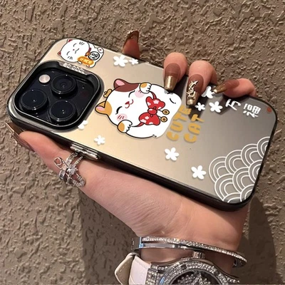 Cute Lucky Cat Case For Various Phone Cartoon ShockProof Phone Cover Back Skin - Image 1 of 4