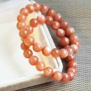 Natural Sunstone Beads Bracelet Purple Dainty Healing Bracelet Handmade Gifts - Picture 1 of 2