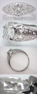 Vintage Style $6540 Diamond Ring 14K White Gold .66ct IGI & GIA Cert SI1 G Round - Picture 1 of 5