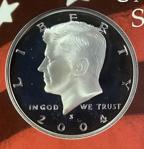 2004 S PROOF KENNEDY SILVER HALF DOLLAR FROM PROOF SET - Free Shipping Cover