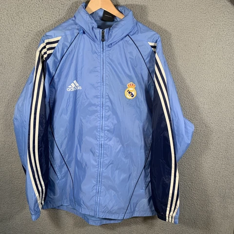 REAL MADRID Windbreaker ZIP jacket ADIDAS 2005-2006 Galacticos adult SIZE XL Cover