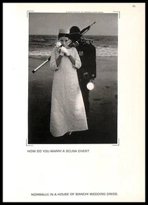 1967 House Of Bianchi Wedding Dress Vintage PRINT AD Bride Beach Scuba - Picture 1 of 4