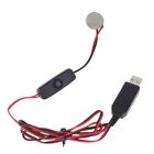 Portable USB to 3V CR2032 Dummy Battery Charging Cable Power Cord with Switches