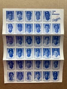 1986 Los Angeles Dodgers Baseball Schedule/Roster
