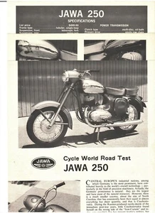 1962 Jawa CZ 250 Touring Motorcycle 4 page Road Test Print Ad - Picture 1 of 1