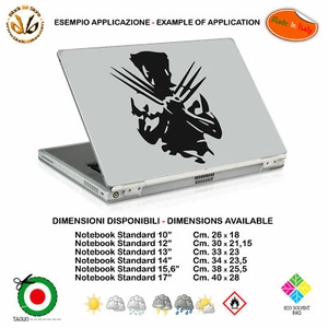 Wolverine superhero adesivo notebook tablet sticker pvc black white cropped - Zdjęcie 1 z 15