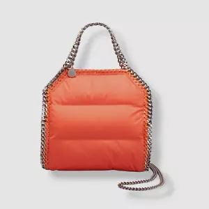 $1331 Stella Mccartney Women's Orange Falabella Mini Quilted Shoulder Tote Bag - Picture 1 of 4