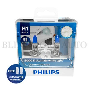 Philips H1 Diamond Vision 5000K White Halogen Headlight Fog Light Globes 12258DV - Picture 1 of 8