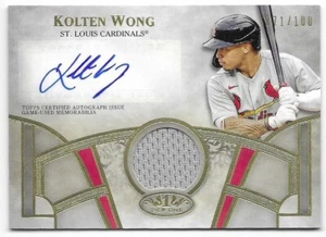 2021 Topps Tier One Auto Jersey Relic Kolten Wong #071/100 (T1AR-KW) Cardinals - Picture 1 of 1