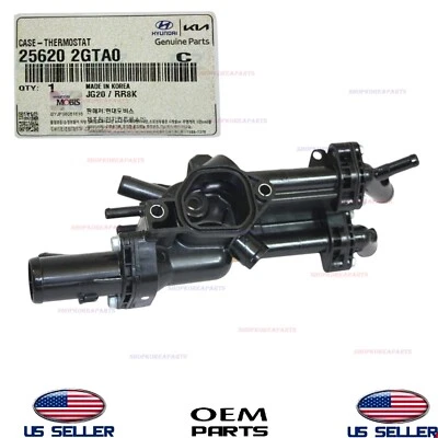 正品原始设备制造商恒温器外壳 2015 - 2020 现代起亚 2.0L 涡轮增压 *请参阅清单 — 第 1/2 张图片