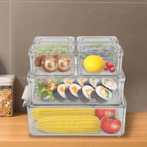 7PCS PET Fridge Organisers Kitchen Fridge Box Holder Cupboard Storage Container - Picture 1 of 21