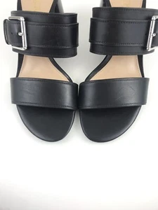 Nuevo con caja tacones Lauren Ralph Lauren Cuero Negro Farie II hebilla plateada - Imagen 1 de 12