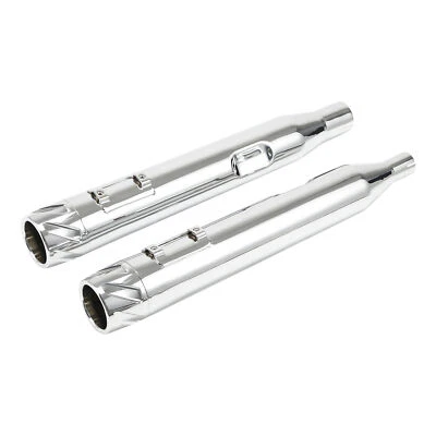 Silenciadores de escape retos cromados 4" ajuste para Harley Touring 2017-2025 24 - Imagem 1 de 4