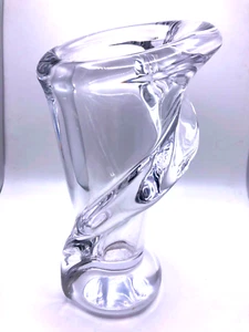 Jarrón de cristal vintage francés de forma libre firmado por tulipán VANNES LE CHATEL - muy pesado - Imagen 1 de 5