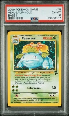Venasaur Holo Rare - 2000 POKÉMON BASE SET II 18/130  PSA 6 EX, We Ship Quickly - Image 1 of 3