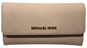 MICHAEL KORS JET SET TRAVEL CROSSGRAIN LEATHER TRI-FOLD WALLET POWDE (EPJ022591) - Picture 1 of 10