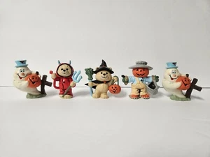Vintage Enesco Halloween Miniatures Lots of 5 Hard Plastic - Picture 1 of 12