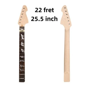 Collo chitarra acero fai da te 22 tasti 25,5" parti chitarra elettrica bel intarsio palissandro - Foto 1 di 4