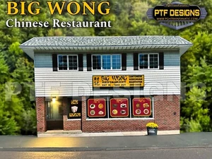 O Scale BIG WONG chinesisches Restaurantgebäude zum Mitnehmen flach mit LED - Lionel MTH - Bild 1 von 6