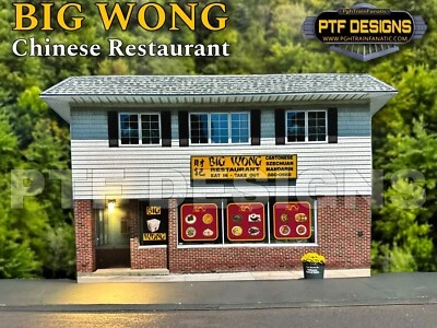 G Scale BIG WONG Chinese take-out Restaurant Building Flat w/LED- LGB 1:24  1:32 - Image 1 of 4