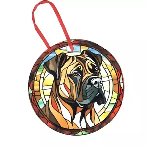 Adorno holográfico diseño vitral Perro de Presa Canario - Imagen 1 de 2