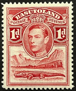 Basutoland, King George VI with Alligator, Scott 19, Mint Light Hinged, F-VF - Picture 1 of 2