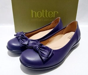 Hotter Jewel Size 6.5 UK Boxed Purple Leather Shoes Flats Comfort Concept Casual - Picture 1 of 7