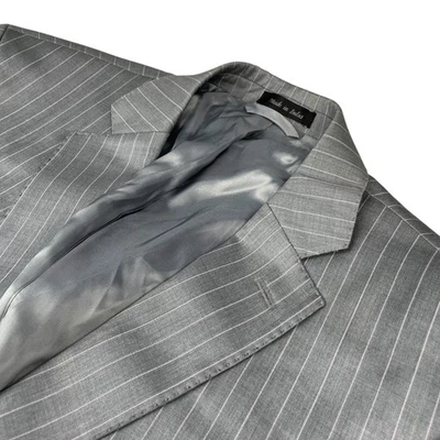 Bruno Piattelli Men’s 100% Wool 2-Button Blazer Gray/Pink Stripe • 42R - Image 1 of 4