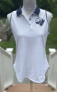 Camisa Polo PETER MILLAR x STUDIO 54 Blanca Tachonada en Cristal Sin Mangas Talla M - Imagen 1 de 14