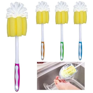1 Bottle Mug Sponge Cleaning Brush Scourer Cup Glass Scrubber Household Tool - Picture 1 of 1