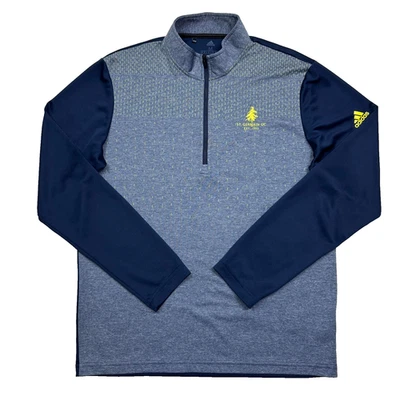 Adidas Golf Pullover Mens M Blue Lightweight 1/4 Zip UPF Stretch St. Germain GC - Image 1 of 4