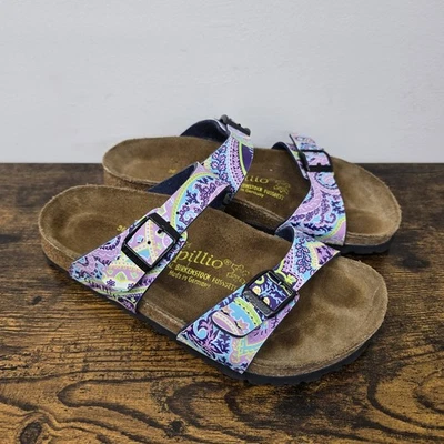 Birkenstock Papillio Sydney Sandals  36 US L5 Double Buckle Paisley Purple Blue - Image 1 of 4
