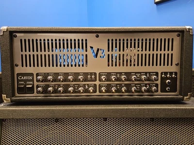 Amplificador de tubo de guitarra Carvin V3 50/100 vatios cabezal de 3 canales con pedales excelente estado Foto 1 de 4