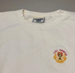 Sudadera De Colección Años 90 Chi Omega College Sorority Greek Life Lee Cuello Redondo Pesado XL - Imagen 1 de 5