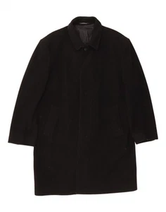 LONDON FOG Mens Overcoat UK 44 2XL Black Wool AX09 - Picture 1 of 3