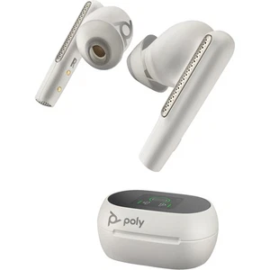 POLY Voyager Free 60+ écouteurs UC M blanc sable + adaptateur USB-C BT700 + écran tactile - Photo 1/1