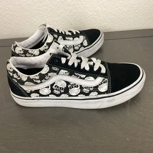 Vans Unisex White/ Black Old Skool Glow Skulls Low Shoe/Sneaker Sz 6.5 US Men’s - Picture 1 of 16