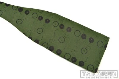 Новый - JAY KOS зеленый кнопка новинка атлас 100% шелк мужской роскошь галстук-бабочка - Изображение 1 из 2