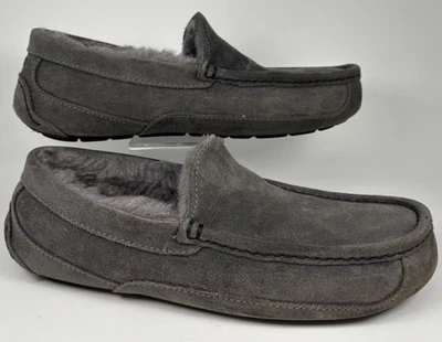 Zapatilla UGG Australia para Hombres Ascot Talla 8 Gris Carbón Gamuza Piel de Oveja Forrada Foto 1 de 4