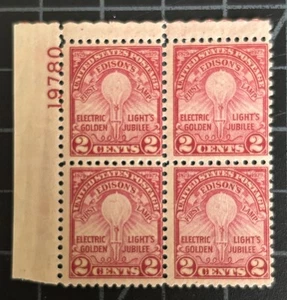US Stamps-SC# 655 - MOG NH - Plate Block Of 4 - 2 Cent Edison - SCV = $45.00 - Picture 1 of 2