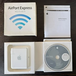 APPLE AirPort Express 802.11n Wi-Fi model A1264 z oryginalną płytą i instrukcją - używany - Zdjęcie 1 z 10
