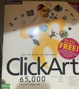 Brøderbund ClickArt 65,000 5 CD's - Click Art Window 95- Vintage - Picture 1 of 1