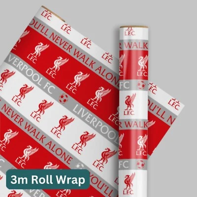 DANILO PROMOTIONS LTD Birthday Wrapping Paper | Liverpool FC | 3m Roll Wrap | Kids Gift Wrap