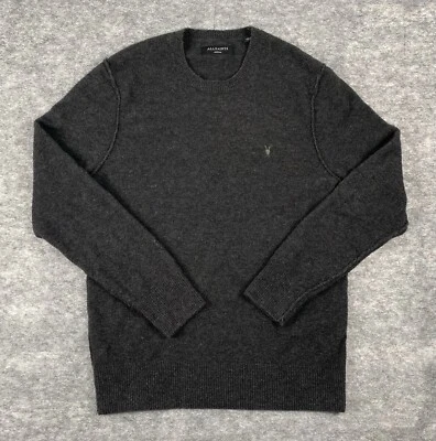 AllSaints Statten Ramskull Crew Neck Jumper Sweater Mens M Black Wool Yak - Image 1 of 4