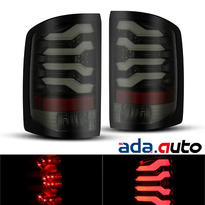 Fits 2014-2017 GMC Sierra 1500/2500/3500 3D Pro-series LED Tail Lights Jet Black - Image 1 of 4