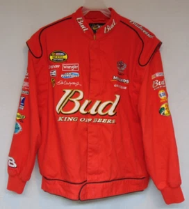 Budweiser Racing Jacket Large Vintage 2004 Bud King Of Coat Men NASCAR Earnhardt - Picture 1 of 19