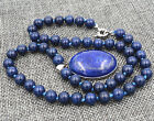 Natural 8mm Egyptian Lapis Lazuli Gemstone pendant ?18x25MM?Necklace 18&#39;&#39;