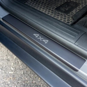 Door Sill Plate Protectors 4x4 Black Matte Vinyl fits 2014 - 2021 Jeep Cherokee - Picture 1 of 9
