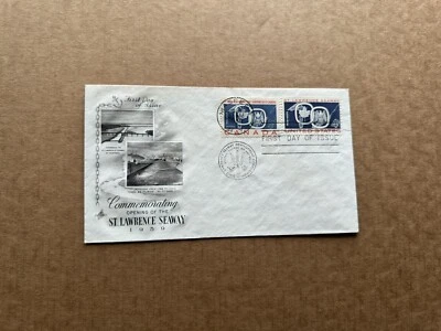 US 1959 Joint-Issue FDC +St Lawrence Seaway US#1131 +Canada #387 +Massena CDS - Image 1 of 2